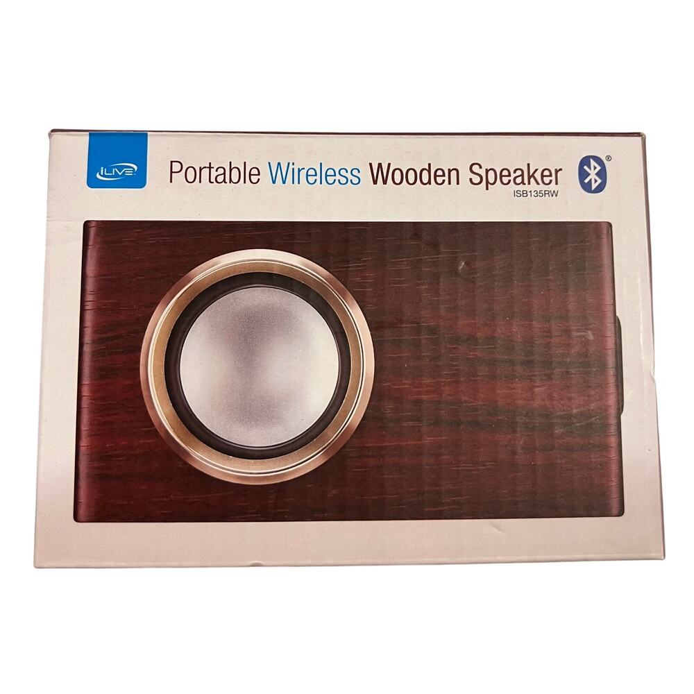 Portable Wireless Wooden Bluetooth Speaker by iLive Model: ISB 135RW